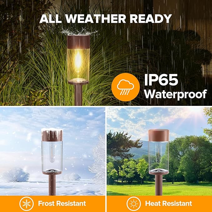 UME 2 Pack Solar Pathway Lights Outdoor, Bright Solar Garden Lights - Image 5