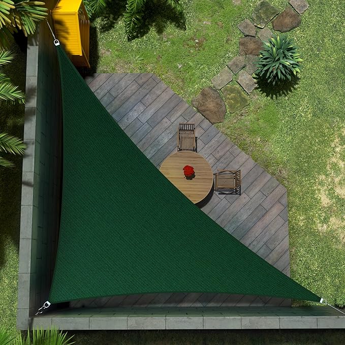 Amgo Custom Size 11' x 20' x 22.8' Green Right Triangle Sun Shade Sail UPF50+ by Amgo