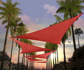 Amgo Custom Size 24' x 24' x 24' Red Triangle Sun Shade Sail Order to Make by Amgo