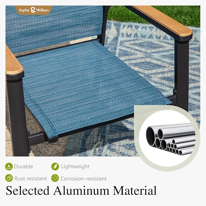 Sophia & William Patio Sets 5 Pieces, Lightweight Aluminum Dining Chairs - Image 5
