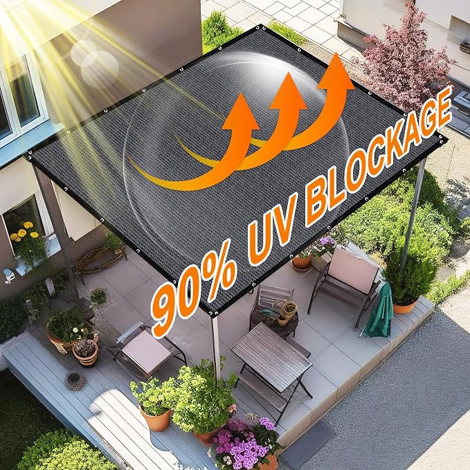 Artpuch 90% Sun Shade Cloth, 12 x 12 FT Pergola Shade Cover Canopy - Image 3