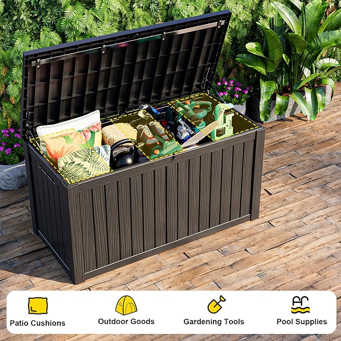 EasyUp 180 Gallon Outdoor Deck Box Waterproof, UV Resistant Resin Outdoor - Image 4