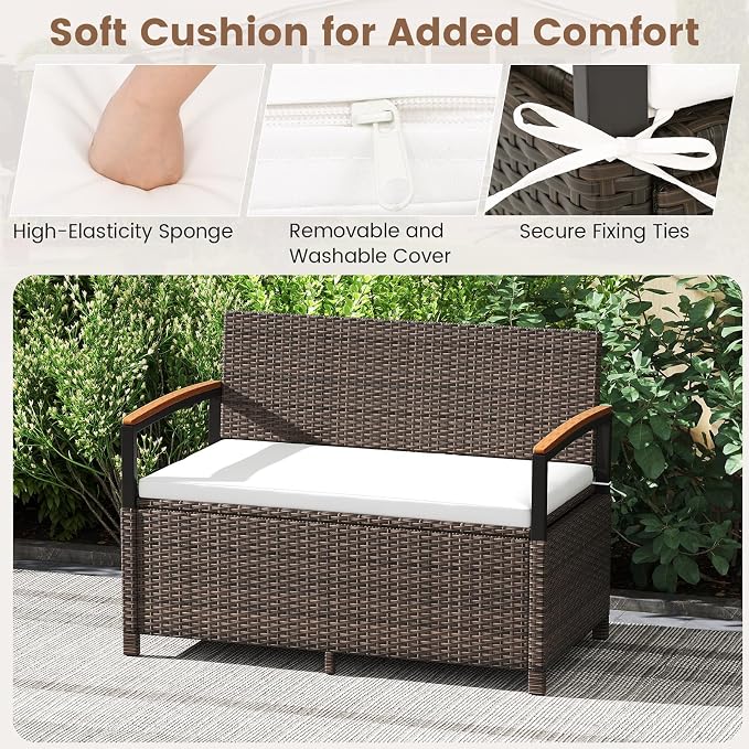Tangkula 46 Gallon Outdoor Bench - Image 8