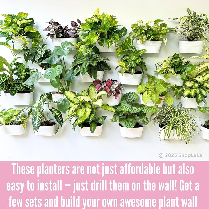 LaLaGreen Rail Planter Outdoor White Metal Iron Hanging Flower Pots Deck - Image 6