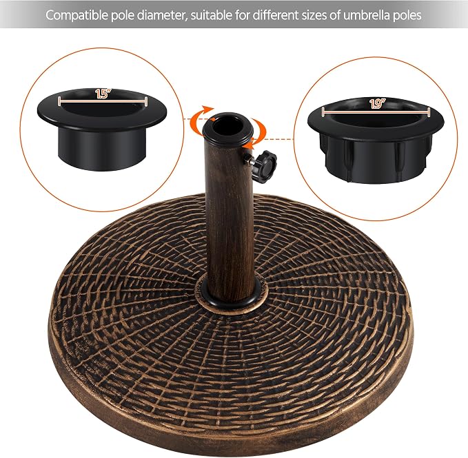 Yaheetech 22 lbs Heavy Duty Outdoor Umbrella Base 18" Round Patio All-Weather - Image 6