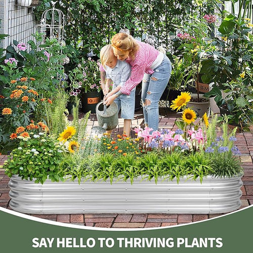 1MORE Galvanized Raised Garden Bed- Planter Garden Boxes Outdoor, Raised Beds - Image 2
