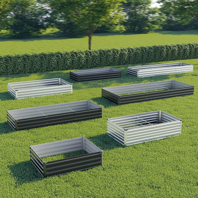 8x2x1 ft Galvanized Raised Garden Bed, Outdoor Planter Box Metal Patio Kit - Image 5