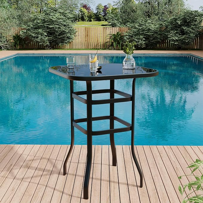 3 PCS Patio Swivel Bar Stools Set, 3 Piece Swivel Outdoor Table and Chairs Bar - Image 9