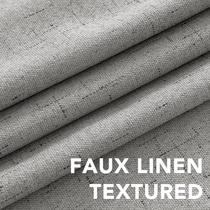 H.VERSAILTEX Linen Blackout Curtains 63 Inches Long 100% Blackout Thermal - Image 4