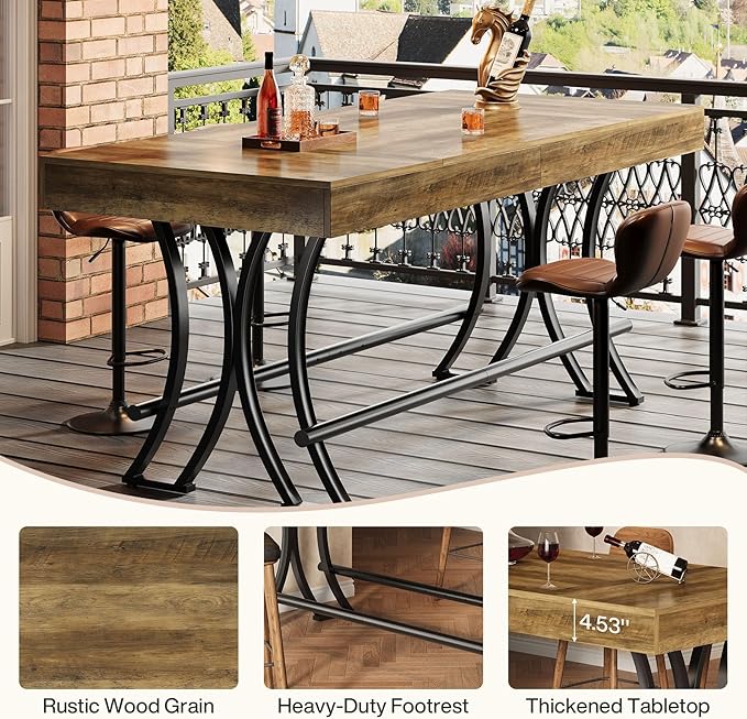 Tribesigns 63" Counter Height Bar Table - Image 7