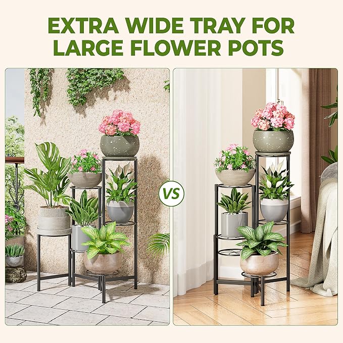 Outdoor Plant Stands for Patio Corner Tall Plant Stand Indoor Metal Flower Pot - Image 4