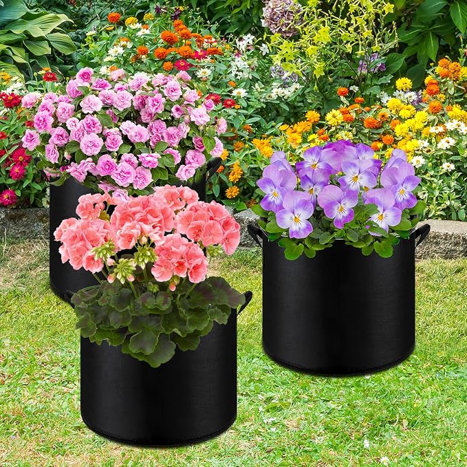 6-Pack 10 Gallon Grow Bags - 300G Heavy Duty Aeration Fabric Pots - Image 7