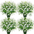 20 Bundles Artificial Flowers for Outdoors Fake Plastic Flowers UV Resistant by Besteek