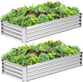 2PCS 6x3x1FT Galvanized Raised Garden Bed, Galvanized Planter Raised Garden by AyenGuard
