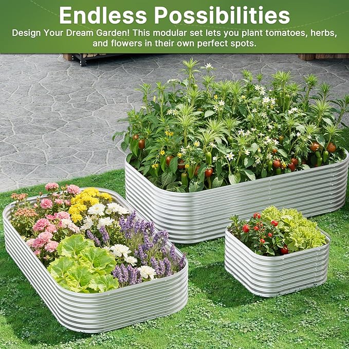 2 PCS Tall 8x3ft Galvanized Raised Garden Bed Outdoor, Metal Garden Bed - Image 7