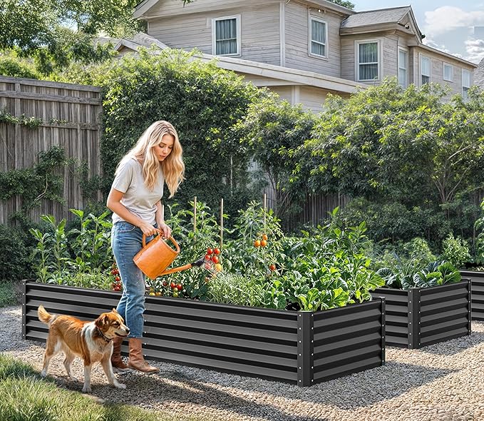 YITAHOME 6x3x1.5 2pcs Large Raised Garden Bed Kit, Galvanized Metal Planter Box - Image 3