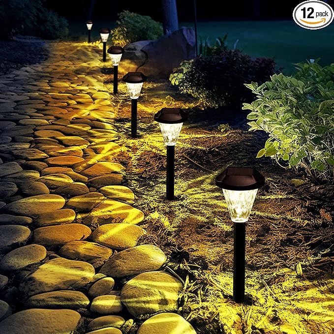 GIGALUMI 12 Pack Solar Lights Outdoor Waterproof, Outdoor Solar Lights by GIGALUMI