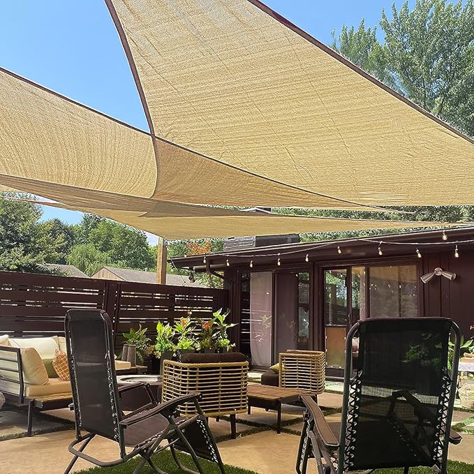 LOVE STORY Custom Size 5'x5'x7.1' Sand Sun Shade Sail Right Triangle Sunhsade by LOVESTORY