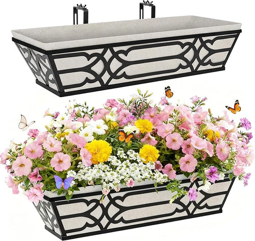 2 Pack 24 Inch Railing Boxes Planter by cheehigo