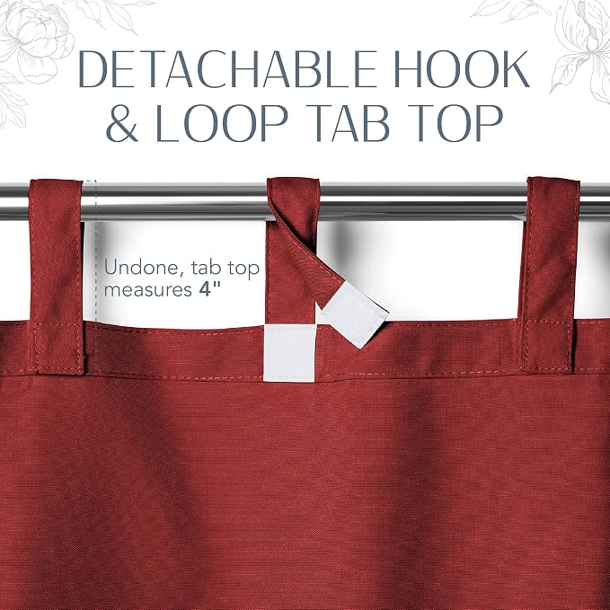 Elrene Home Fashions Matine Weatherproof Tab-Top Indoor/Outdoor Solid Color - Image 5