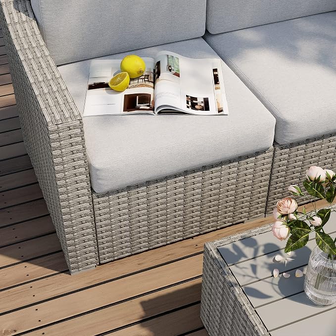 HAPPATIO 10 Piece Patio Conversation Set, Patio Furniture Set - Image 5