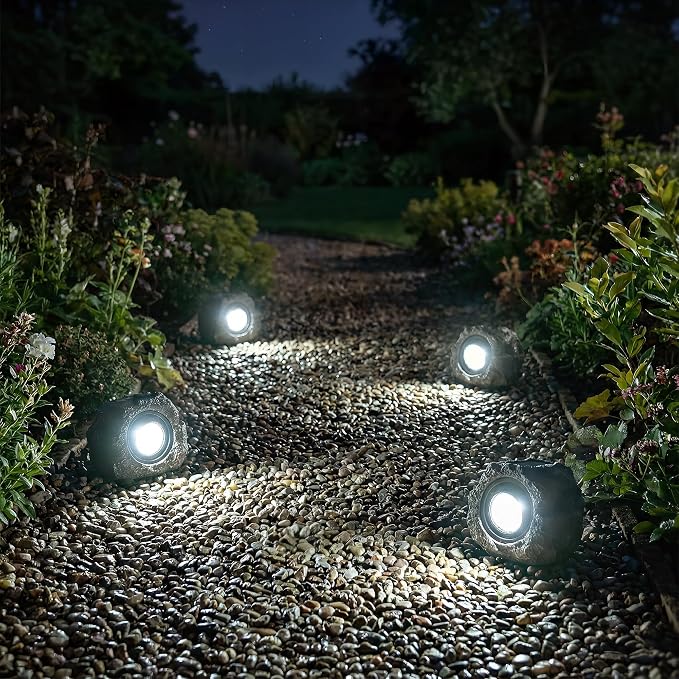 Solar Rock Lights Outdoor – 2 Pack Waterproof LED Landscape Garden Spotlights - Image 7