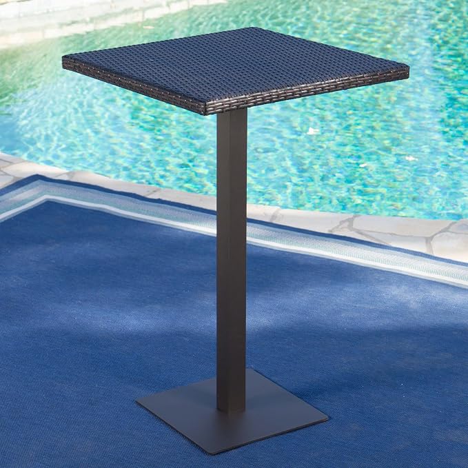 Christopher Knight Home Dominic Outdoor 26" Wicker Square Bar Table - Image 3