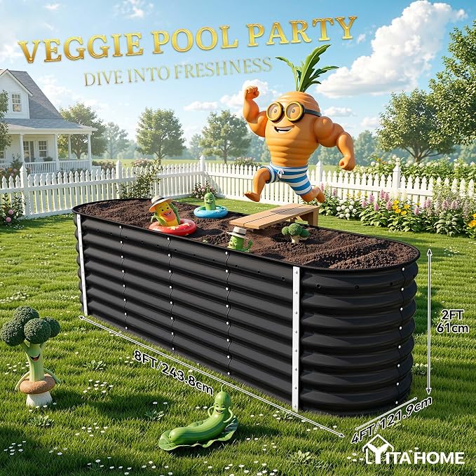 YITAHOME 24" Tall 9 in 1 Large Raised Garden Bed Kit, Outdoor Above Ground - Image 8