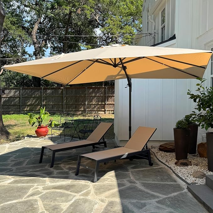 PURPLE LEAF 9' X 12' Left-right Tilt Patio Umbrella Outdoor Cantilever Swivel by PURPLELEAF