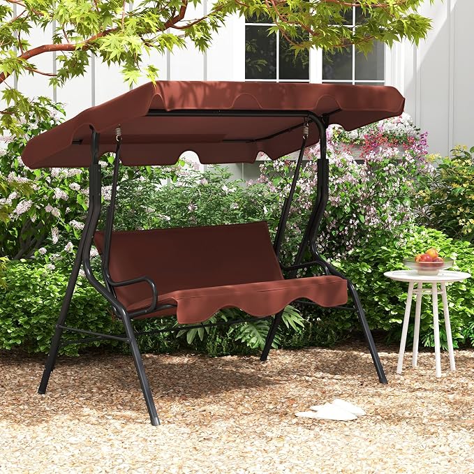 Tangkula 3 Person Porch Swing, Patio Swing - Image 2