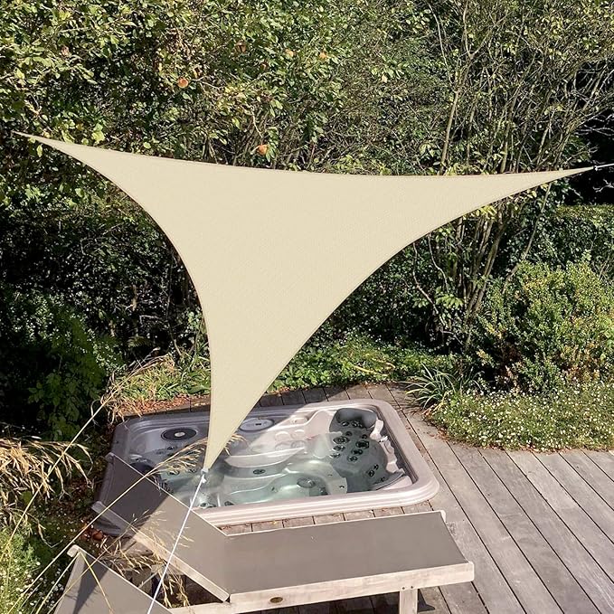 Patio Paradise 5' x 5' x 5' Sun Shade Sail Triangle Canopy Shade Cloth Fabric - Image 6