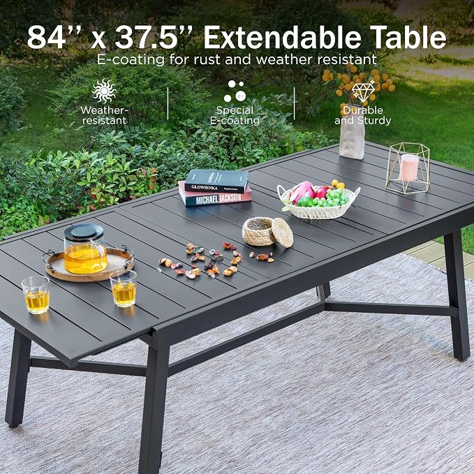 PHI VILLA 9 Piece Outdoor Dining Table Set - Image 2