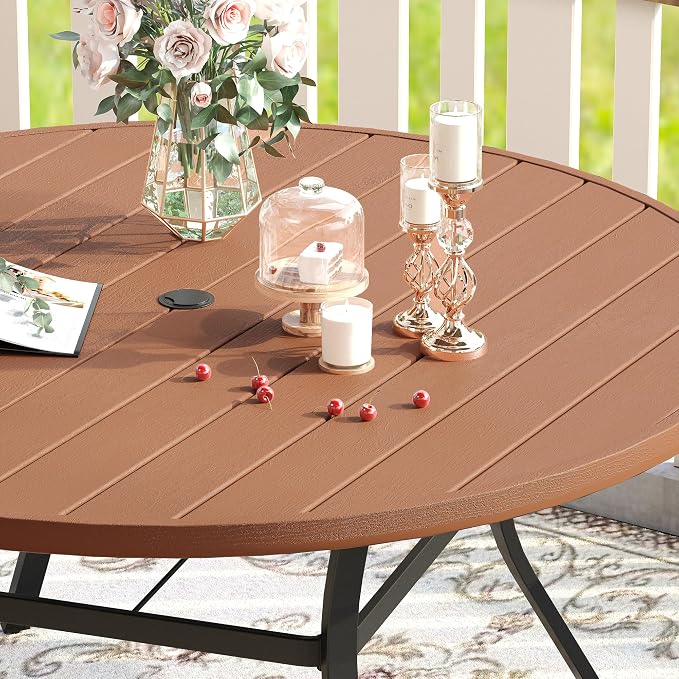 VICLLAX 63" Outdoor Round Patio Table - Image 7