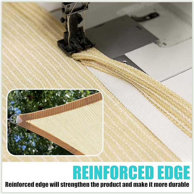 Amgo 28' x 28' x 28' Red Triangle Sun Shade Sail Outdoor Canopy Awning UPF50+ - Image 4