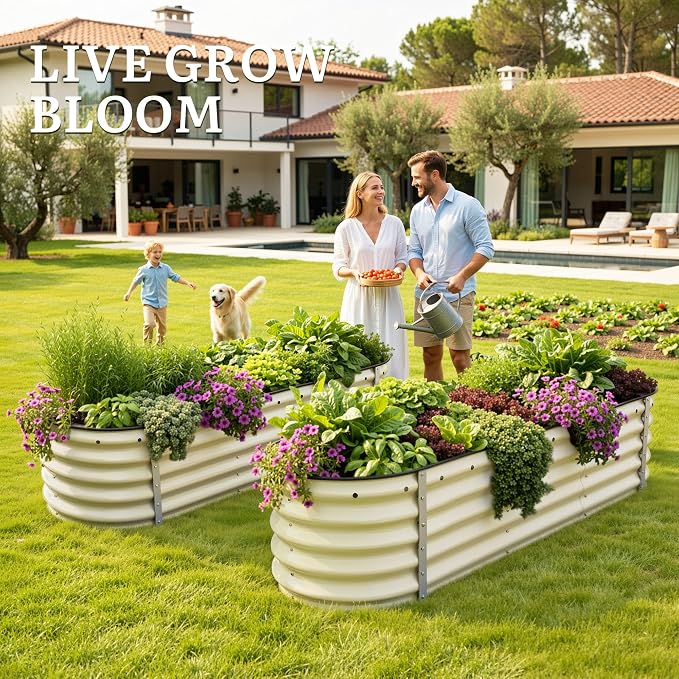 YITAHOME 17" Tall 6 in 1 Large Raised Garden Bed Kit, 6.5x2x1.4ft Galvanized - Image 3