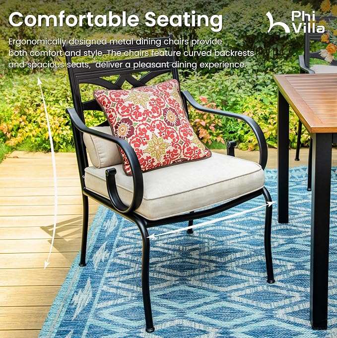 PHI VILLA 5 Pieces Outdoor Dining Set - Image 7