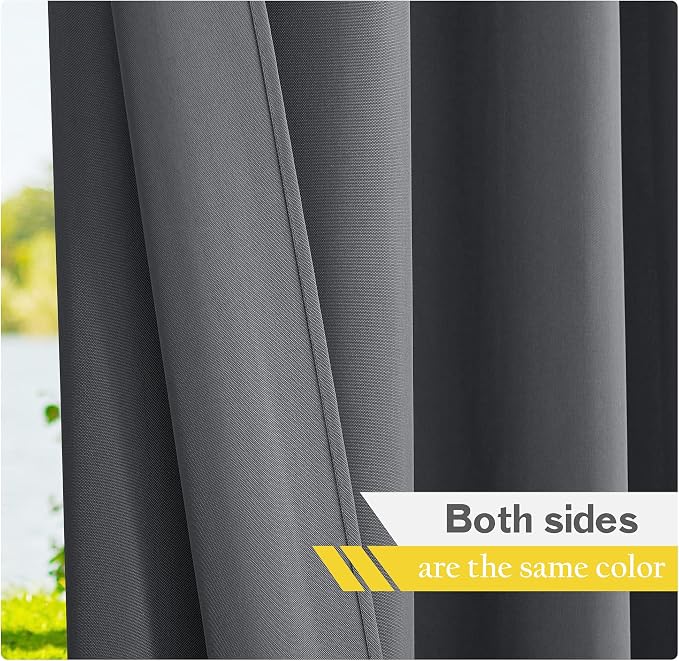NICETOWN Outdoor Curtains for Patio Waterproof 2 Panels, Sun Block Thermal - Image 8