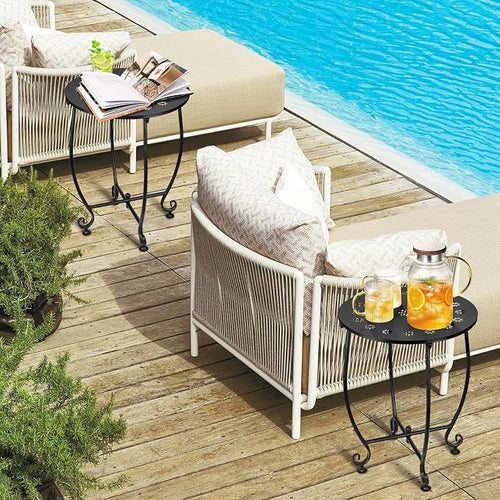 2 Pack 14 Inch Outdoor Side Tables - Image 2