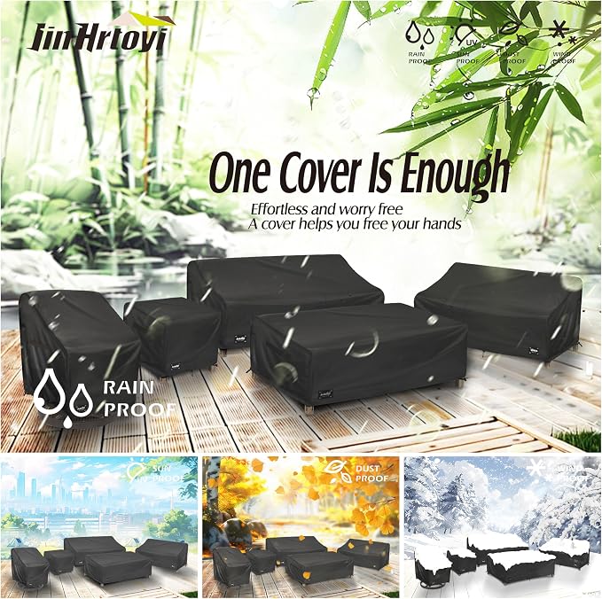 JinHrtoyi 3-Seater Outdoor Couch Cover, 93Wx40Dx35H inches Outdoor Furniture - Image 9