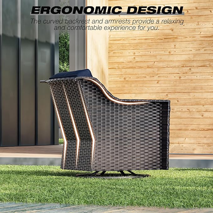 Joyside Wicker Patio Furniture Sets, 3 Pieces Upgraded Large Size Outdoor - Image 6