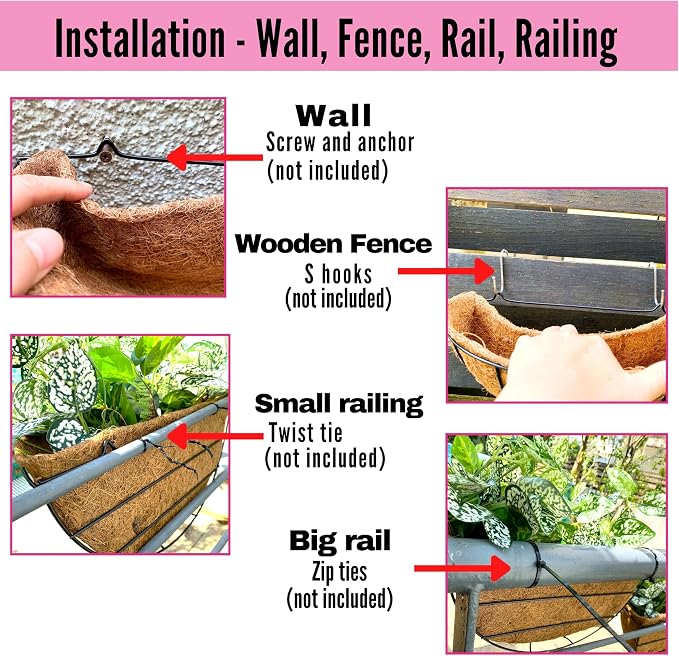 LaLaGreen 16 Inch Wall Hanging Planters - Image 3