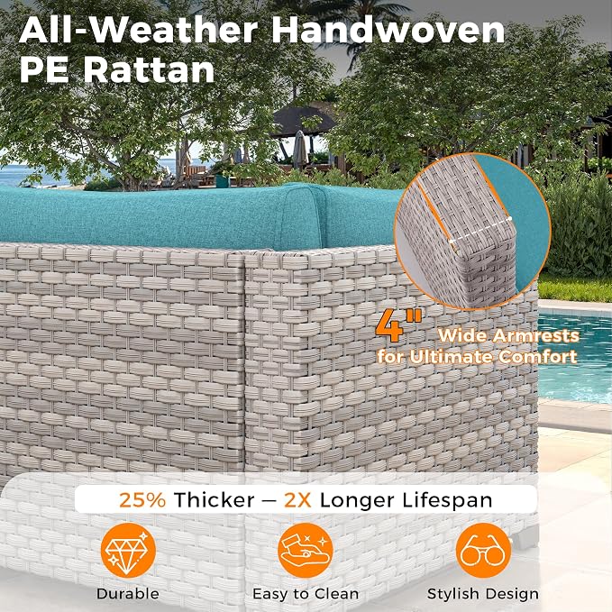 14-Seat Modern Patio Furniture Set - Image 4