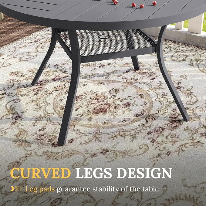 VICLLAX Round Patio Table with Adjustable Umbrella Hole - Image 7