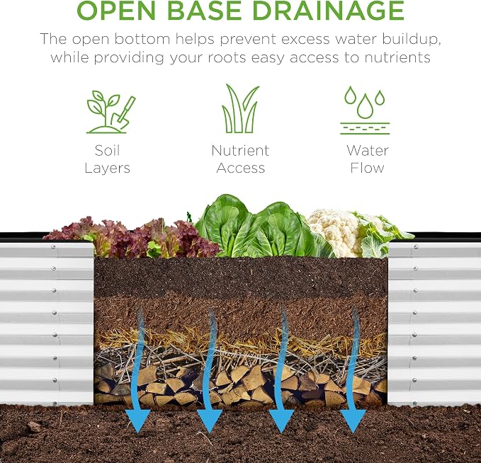 Best Choice Products 8x2x2ft Raised Outdoor Metal Garden Bed, Deep Root Box - Image 5