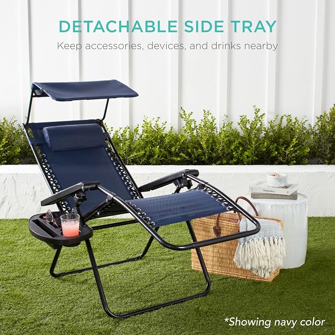 Best Choice Products Folding Zero Gravity Outdoor Recliner Patio Lounge Chair - Image 6