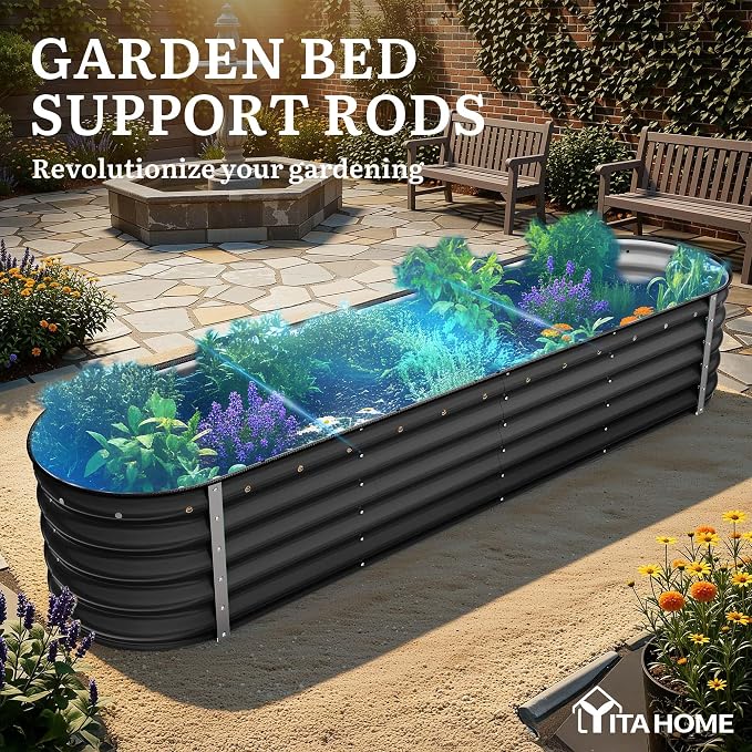 YITAHOME 17" Tall 9 in 1 Raised Garden Bed Kit, 96x24 in Large Galvanized Metal - Image 6