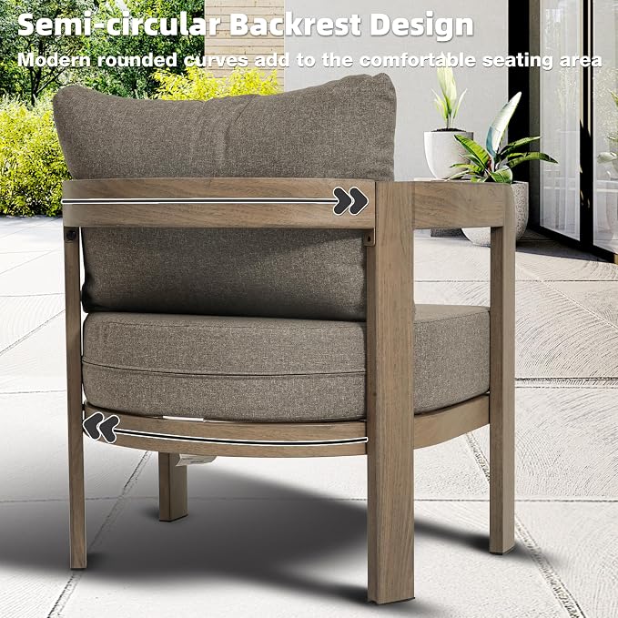 Outdoor Furniture Set, Metal Modern Outside Furniture - Image 4