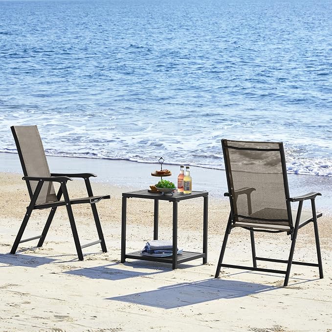 Yaheetech Patio Dining Chairs Set of 2, Portable Dining Chairs - Image 9