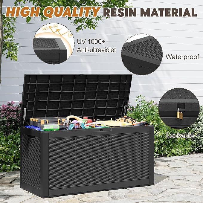 Outdoor Storage Box, Resin Deck Boxes Indoor and outdoor, Waterproof Storage - Image 3