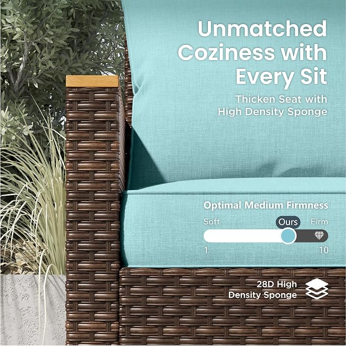 PHI VILLA 7-Piece Half Moon Patio Furniture Set - Image 5